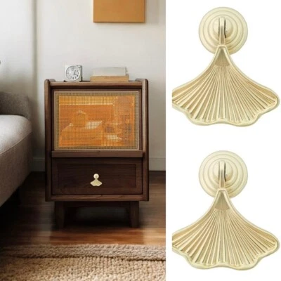 NUEVO Anthropologie (Juego de 4) Perillas de Gabinete Boho Hoja Dorada Tiradores de Cajón Herrajes Foto 1 de 4