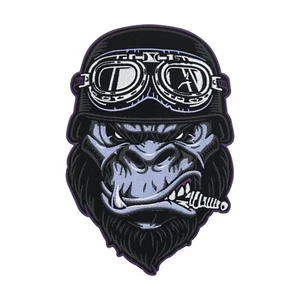 Großer Biker Gorilla Patch für Lederwesten | Retro Motorrad Rückenpatches, Weste - Picture 1 of 5