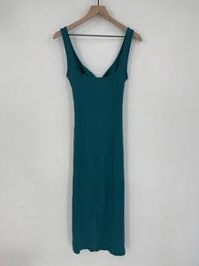 L*SPACE Mara Cutout Cover-Up Rib Dress Women's Size XL Turquoise - Picture 1 of 4