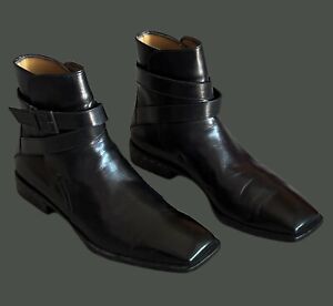 LOUIS VUITTON⚡️Men's buckle strap square toe leather jodhpur boots size 9UK/10US