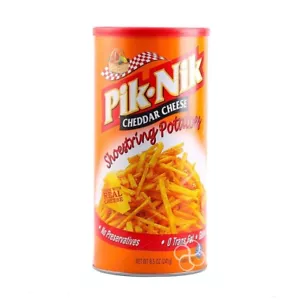 Pik Nik Cheddar Cheese Shoestring Potato Chips Fries Can 241g - Picture 1 of 1