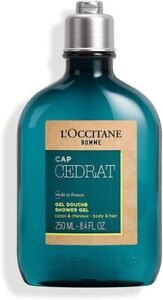 L'OCCITANE Homme Cap Cedrat 2 in 1 Shampoo & Shower Gel 250ml | Zesty & Aquatic