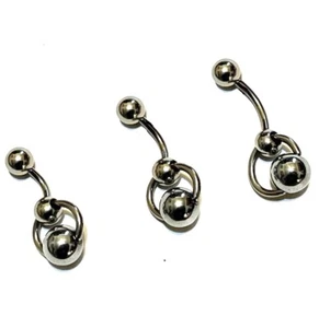ALL LENGTHS: Sterilized Surgical Steel VCH 14g Barbell w SILVER HEMATITE STONE. - Picture 1 of 5