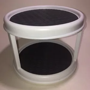 Two-Tier White Turntable Lazy Susan Mainstays New Without Box - Picture 1 of 5
