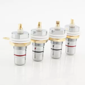 8X HiFi Audio Rodio Enchapado en Oro RCA Zócalo Fono Chasis Hembra para Amplificador - Imagen 1 de 5