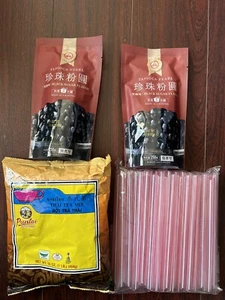 2 x BOBA Tapioka Bubble Tea (8,8 OZ) + 1 Tüte Thai Tee + 1 (75ct) Lg BOBA Strohhalme - Bild 1 von 1