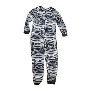 Tiger Zebra B&W Adult One Piece Medium Pajama PJs Costume - Picture 1 of 11