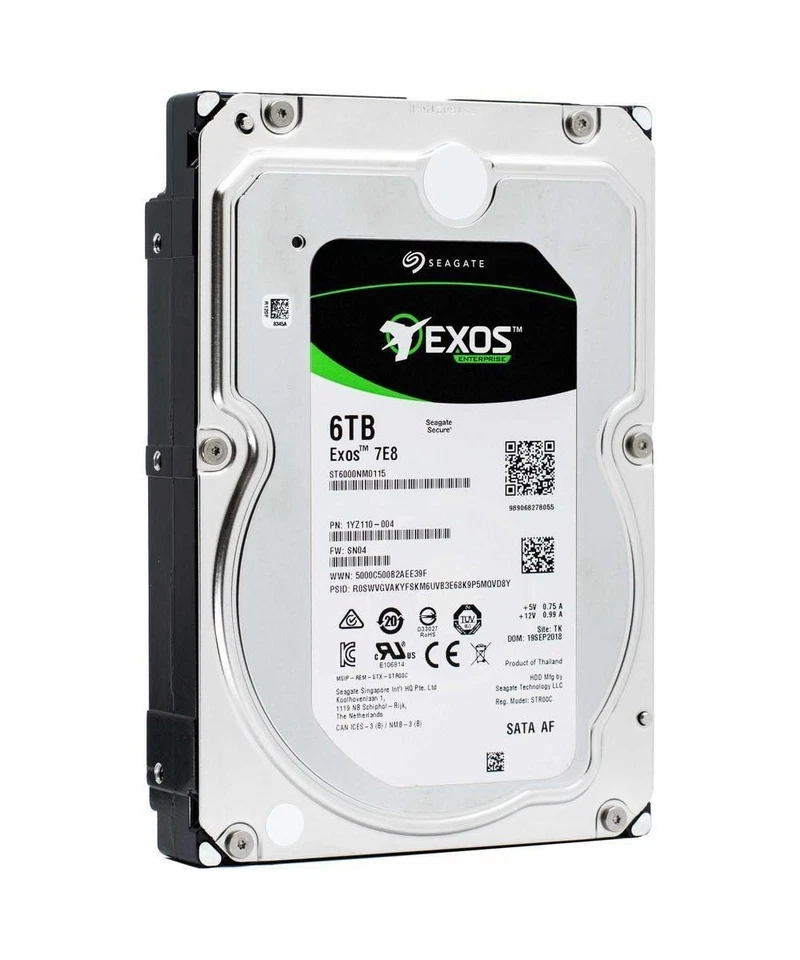 Seagate ST6000NM0115 6TB 7200 RPM SATA 6GB/s 512e Exos 7E8 256MB Cache 3.5-inc - Image 1 of 1