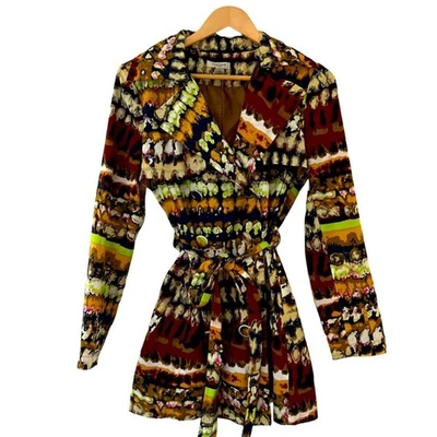 Vertigo Paris Crazy Y2K Trench Coat Rain Jacket  Artsy Bohemian Size Medium - Image 1 of 4