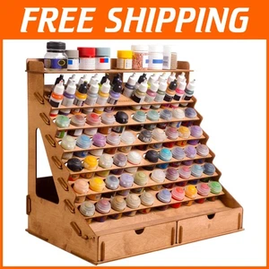 Wooden Paint Organizer - Vallejo, Citadel, Tamiya Bottles - Picture 1 of 9