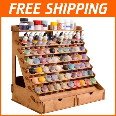 Wooden Paint Organizer - Vallejo, Citadel, Tamiya Bottles - Image 1 of 4