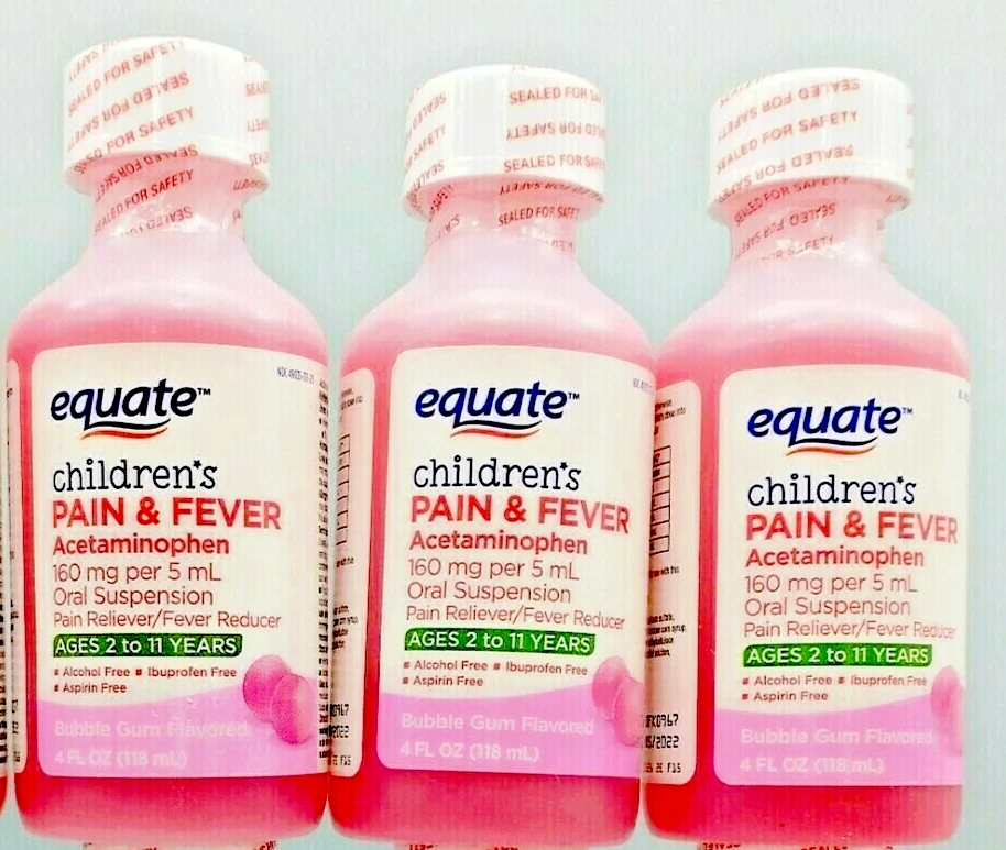 EQUATE Children's Pain & Fever Acetaminophen 160 MG Bubble Gum 4 FL Oz