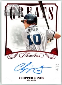 Chipper Jones 2020 Panini Flawless Greats Ruby Autograph Card #GA-CJ 13/15 - Picture 1 of 2