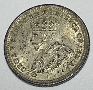 1926 Straits Settlement 5 Cents Silver Brilliant Uncirculated BU Tarnish - Picture 1 of 2
