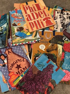 ¡Juego de 5 bolsas misteriosas reutilizables Trader Joes únicas! ¡Sin repeticiones!  ¡LEER! Foto 1 de 3