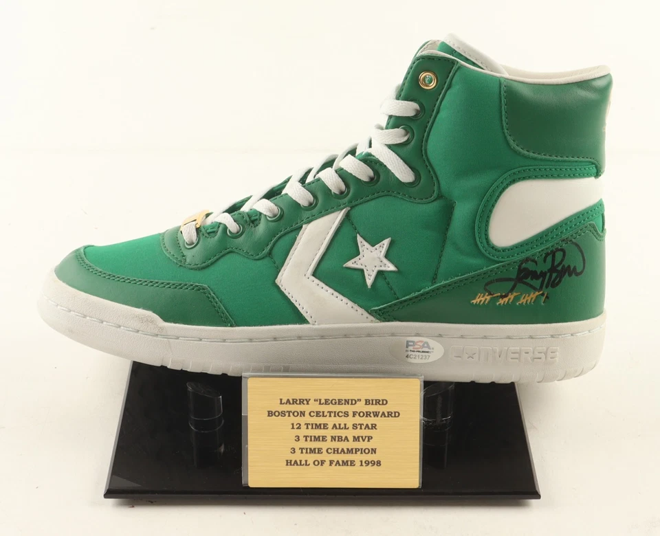 Larry Bird Signed Converse Boston Celtics 1984 Championship Basketball Shoe With - Image 1 of 4