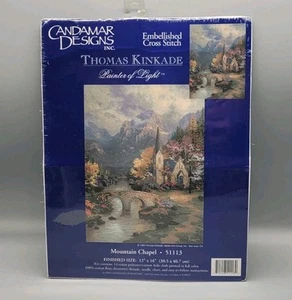 Kit de punto de cruz adornado Thomas Kinkade Mountain Chapel 12"x16" #51113 - Imagen 1 de 5