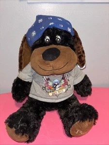 Chopper Plush Stuffed 20” Black Dog Motorcycle Biker Grey T-shirt Pets Rock - Picture 1 of 10