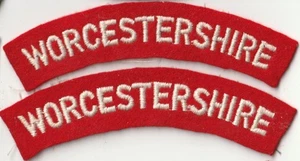 Worcestershire Regiment: gewebtes/besticktes Stoff Schulter Titel Paar - Bild 1 von 2
