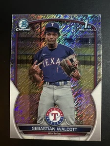 2023 Bowman Chrome Baseball Sebastian Walcott Shimmer Refractor #BCP-189 Rangers - Picture 1 of 2