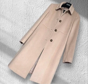 MaxMara Ecru Long Wool Coat Elegant Fit New - Picture 1 of 12