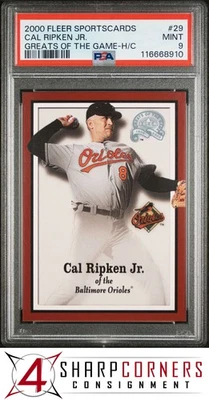 2000 FLEER SPORTSCARDS GREATS OF THE GAME HAND CUT #29 CAL RIPKEN JR POP 1 PSA 9 - Image 1 of 2