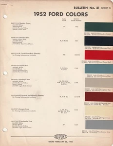 1952 FORD PAINT CHIPS (DUPONT) - Bild 1 von 3