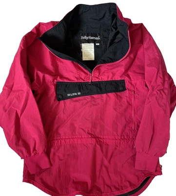 Chaqueta Pullover Cortavientos Helly Hansen De Colección 1/4 Cremallera Rosa Wms Pequeña Foto 1 de 4