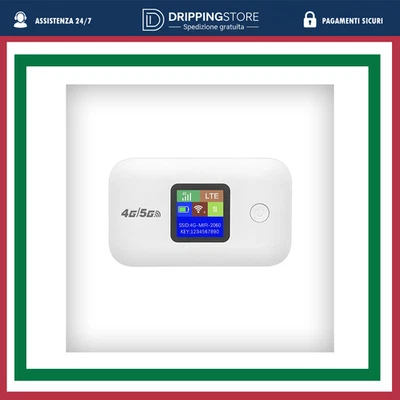 MODEM ROUTER 4G 5G PREMIUM / WIFI PORTATILE CON SIM E SCHERMO LED / HOTSPOT - Immagine 1 di 4