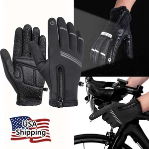 Thermo Winddicht Fleece Gefüttert Winter Handschuhe Touchscreen Warm Fäustlinge Herren Damen - Bild 1 von 17