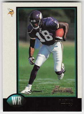 Bowman #182 Randy Moss 1998 fútbol Minnesota Vikings Foto 1 de 2