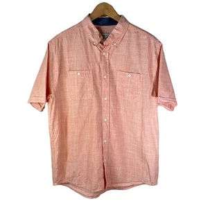 Tricots St Raphael Herren Baumwolle Kurzarm Button Down Hemd Orange Large Freizeit - Bild 1 von 7
