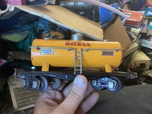 Lionel PreWar Shell Single Dome Tank Car Yellow 654 - Picture 1 of 4