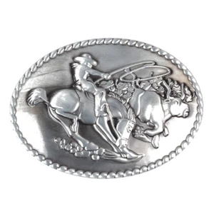 Rodeo Rider Cowboy Belt Buckle Native American Motorcyclist (CBY-05) - Picture 1 of 2