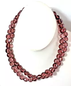 Seltene VINTAGE MIRIAM HASKELL SIGNIERTE AMETHYST LILA GLASPERLEN HALSKETTE 34" - Bild 1 von 5