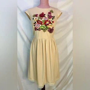 Abito A-Line Label by Five Twelve panna colorato ricamo floreale applique tg 8 - Foto 1 di 15