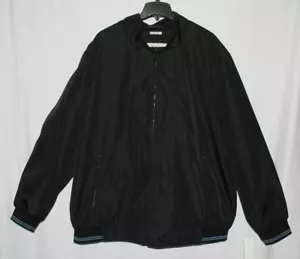 New Perry Ellis Solid Black Men's Size 2X Full Zip Poly Bonded Jacket - Picture 1 of 6