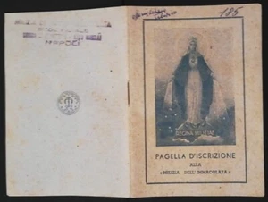 Libretto religioso “Milizia dell’Immacolata” con scheda Iscrizione 1953 (Relig27 - Picture 1 of 4