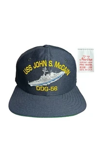 Vtg New Era UNITED STATES SHIP JOHN S, McCAIN DDG-56 SnapBack Hat - Picture 1 of 7