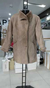 Abrigo de Piel Shearling Mujer Beis Auténtica Vintage Talla 48 Mon 779 Lz - Imagen 1 de 8