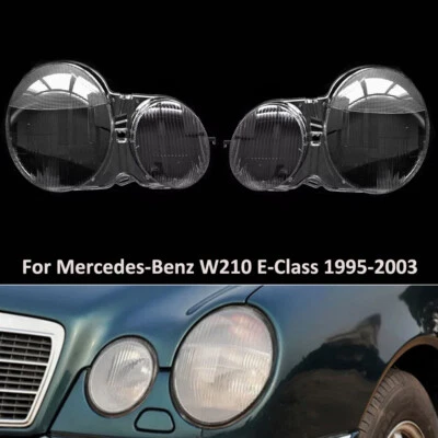 For Benz W210 E-Class 1995-2003 Headlight Lens Headlamp Shell Clear Cover Pair - Imagem 1 de 4
