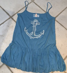 VICTORIA SECRET SUNDRESS/COVERUP SIZE L SHIMMERING ANCHOR TURQUOISE CUTE!! - Picture 1 of 4