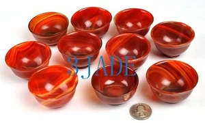 10pcs Carnelian / Red Agate Cups / Bowls Hand Carved Stone Shot Glass Wholesale - Picture 1 of 4