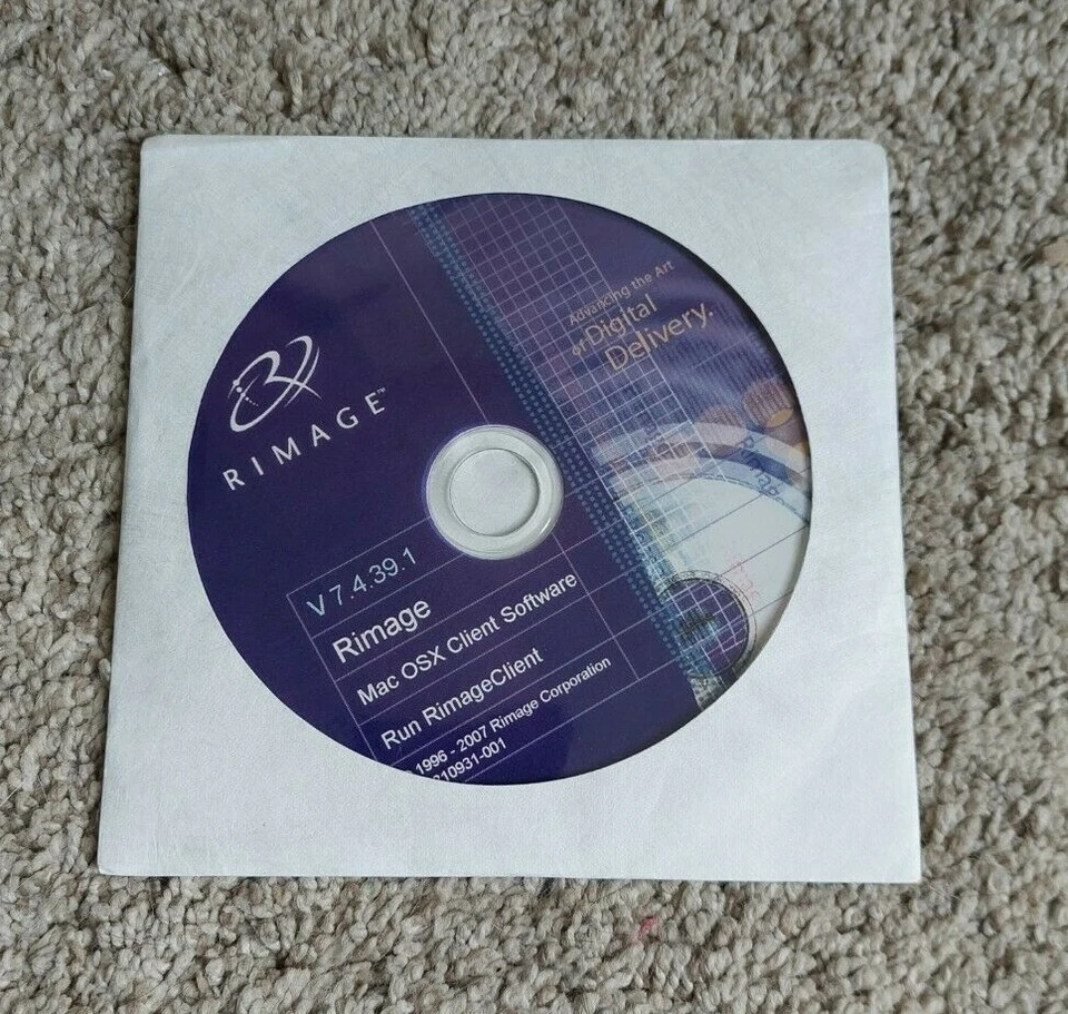 Rimage Mac OSX Client Software Disc 7.4.39.1 PN 210931-001 Run Rimageclient USA - Image 1 of 2
