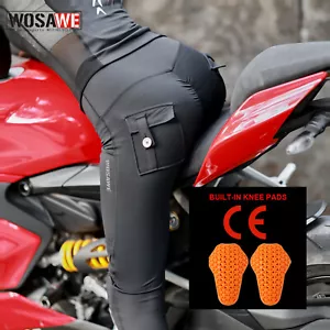 WOSAWE Motorcycle Trousers Women's Cargo Leggings Butt Lifting CE Soft Knee Pads - Picture 1 of 24