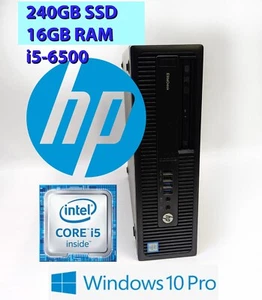 HP EliteDesk G2 800, i5-6500, 16GB, 240GB SSD, Win 10 Pro SFF Desktop PC - Picture 1 of 6