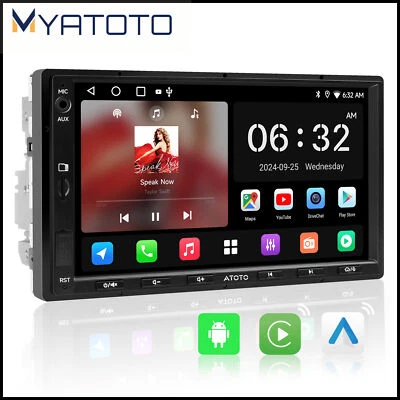 Universal 7" 2 Din Car Stereo Radio 2G+32G Android CarPlay Head Unit w/ SWC - Image 1 of 4
