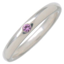 Auth Tiffany&Co. Stacking Band Ring 1P Pink Sapphire SV925 Silver US5 Used F/S