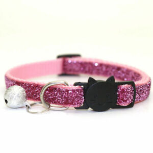 Pet Cat Puppy Collar With Bell Adjustable Sequin Collar Neck Strap Pet Supply CA