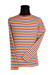 Ringel-Shirt Herren langarm Mainzer Fastnacht rot-weiß-blau-gelb Karneval Kostüm - Bild 1 von 1